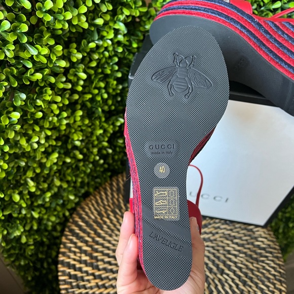 Gucci Marmont double G Red Leather platform, size 40 - Picture 7 of 11